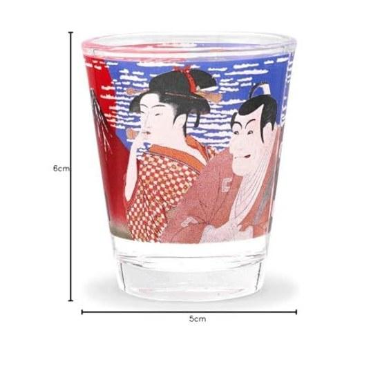 Alta JAPAN Shot Glass Ukiyo-e Size Approximately W5 D5 H6