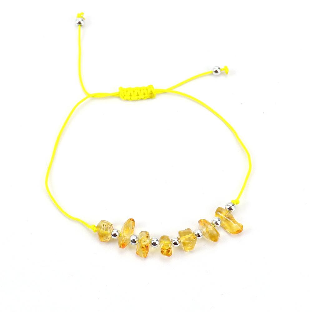 

Crystal Beaded Gravel Bracelet Adjustable Stone Hand Rope B88
