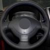 Capac volan din piele artificială neagră, cusut manual, husă volan auto pentru Suzuki Jimny 2007-2012
