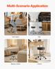 Round Rolling Stool Swivel Stool with Wheels & Footrest Height Adjustable