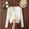 Women's 2025 New Style V-Neck Knit Cardigan - Loose, Versatile Short Sweater for Spring/Autumn
