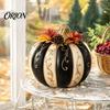 Atmospheric Autumn Harvest Props Fall Pumpkin Decor, Resin Figurine, Vintage Decorative Maple Leaf Pine Cone Ornaments Table Centerpiece for Halloween