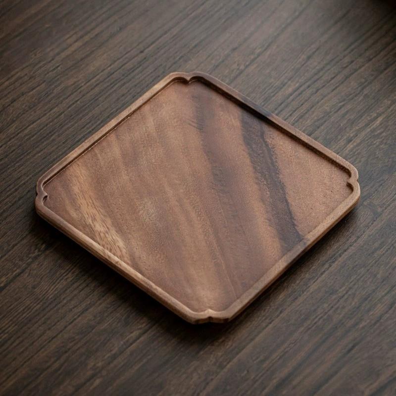 Holztablett Heim Tee Tablett Rechteckiges Serviertablett Holz Snack Obst Tablett Kreatives Trockenblasen Tablett Einfaches Multifunktionstablett