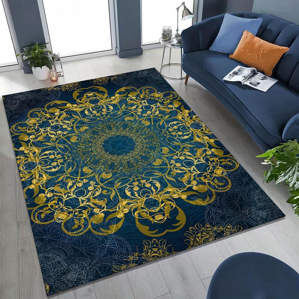 2026 Rainbow Mandala Flower Chakras Yoga Bohemia Art Rug for Bedroom Living Room Sofa Home Doormat Decor,Kid Non-slip Floor Mat