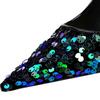 Euro-American Style Party High-Heeled Women'S Shoes With Empty Pointy Back Hollowed Out Back Strap Sequin Single Shoes