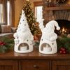 1D Printed Christmas Candle Holder Hollow Out Unpainted Gnome Shape Candle Holder Plastic Xmas Candle Stand