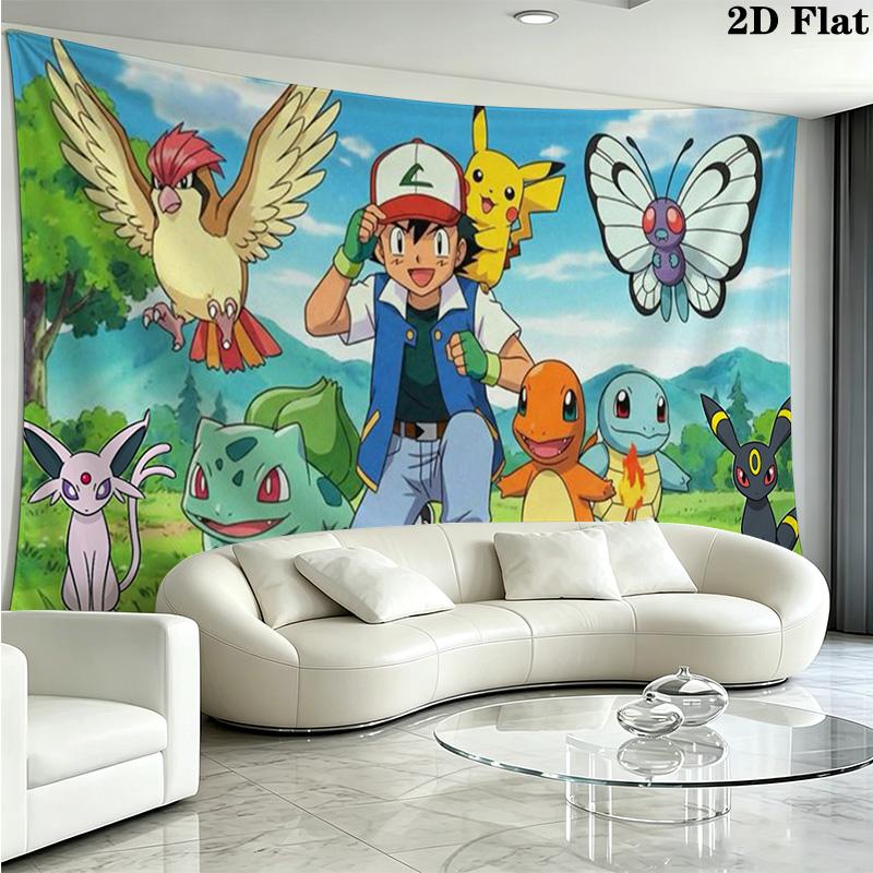 Pocket Monster Wandteppich Ästhetisches Wandbehang Gedruckter Stoffdecke Dekorative Wandteppiche für Schlafzimmer Wohnzimmer Heimdekoration