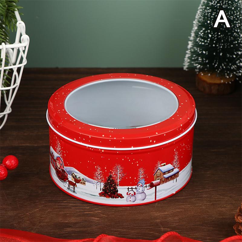 Christmas Tinplate Candy Box Santa Claus Tin Reusable Chocolate Storage Case For Gift Storage Home Cookie Packaging Box