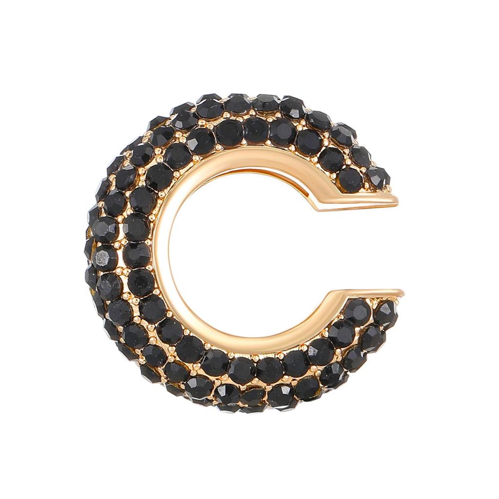 European & American Popular C-shaped Rhinestone Ear Cuff Earrings, No Piercing Needed for Women