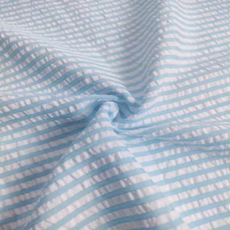

1M Seersucker Plaid Fabric Shirts Skirts Clothes Summer Wholesale Cloth Per Meter Apparel Sewing Diy Cotton Polyester Material 1 meter