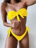 Women’s Fashion Polka Dot Tankini Bahting Suit Sexy Bandeau Bikini Swimwear Set, Two-Piece Tie-Side Swimsuit