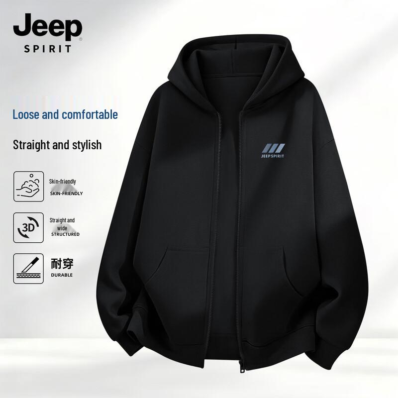 JEEP SPIRIT Men's Hooded Full-Zip Sweatshirt