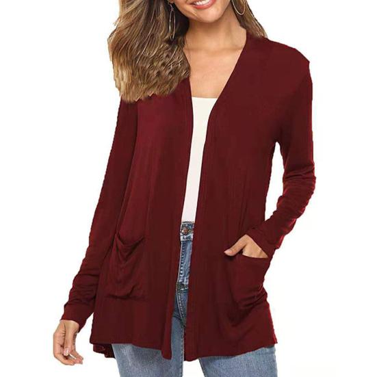 Women Coat Thin Soft Breathable Slim Fit Solid Color Friendly to Skin