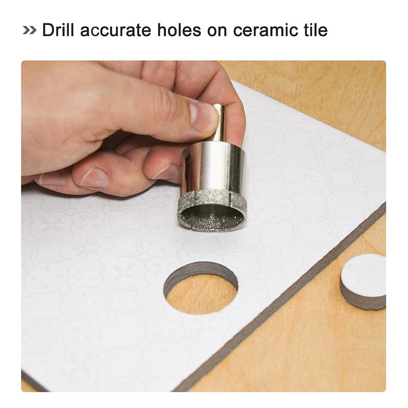 5 Pcs 10mm Diamond Drill Bits Tile Marble Glass Ceramic Porcelain Hole Saw Drilling Bits Extractor Remover Tools