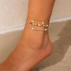 Ocean Wind Shell Starfish Beaded Anklet Foot Accessories, Beach Sequins Tassel Turtle Anklets