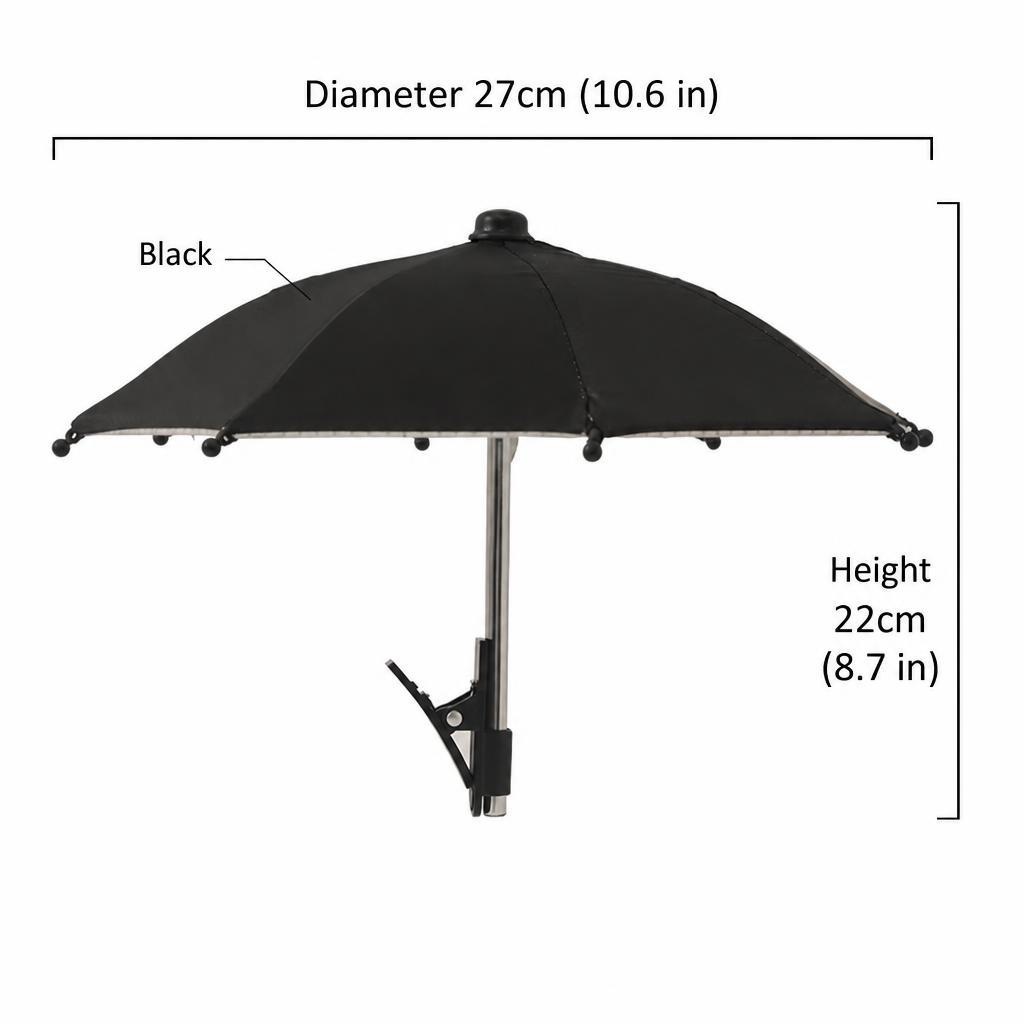 Mini Handless Umbrella Car Mobile Phone Parasol Cute Toy Umbrella with Its Own Clip Advertising Logo Customization