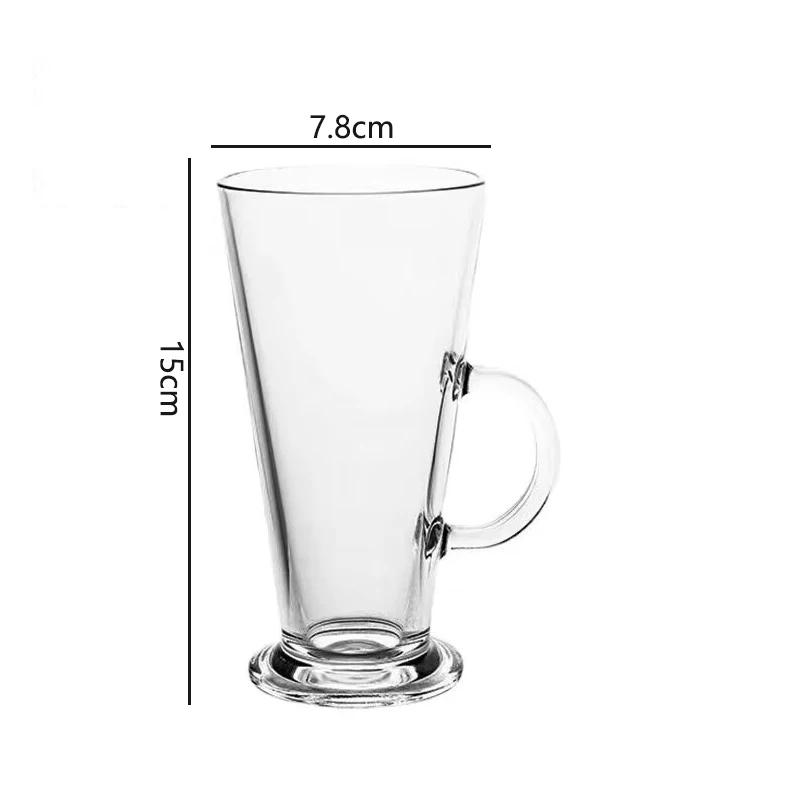 280ml 2pcs Set Iced Coffee Latte Cups Juice Milk Tea Milkshake Beverage Cups Creative Cocktail Glass with Handle Drinkware Cafe