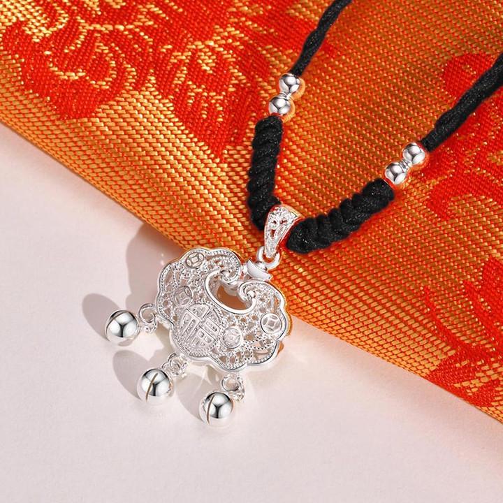 Handmade Peace & Luck Necklace - Women's & Baby's Longevity Lock Gift