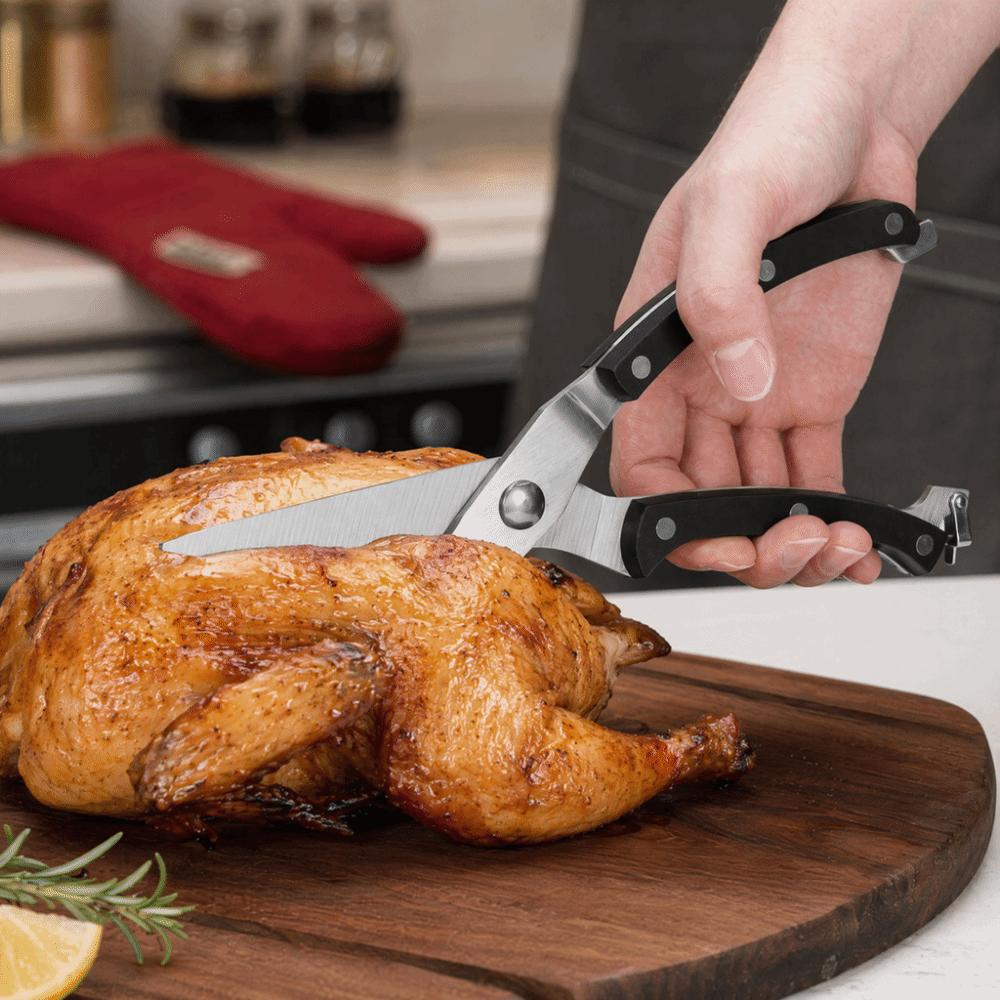 Stainless Steel Plastic Kitchen Scissors Non-Slip Handle Kitchen Shears Poultry Fish Chicken Meat
