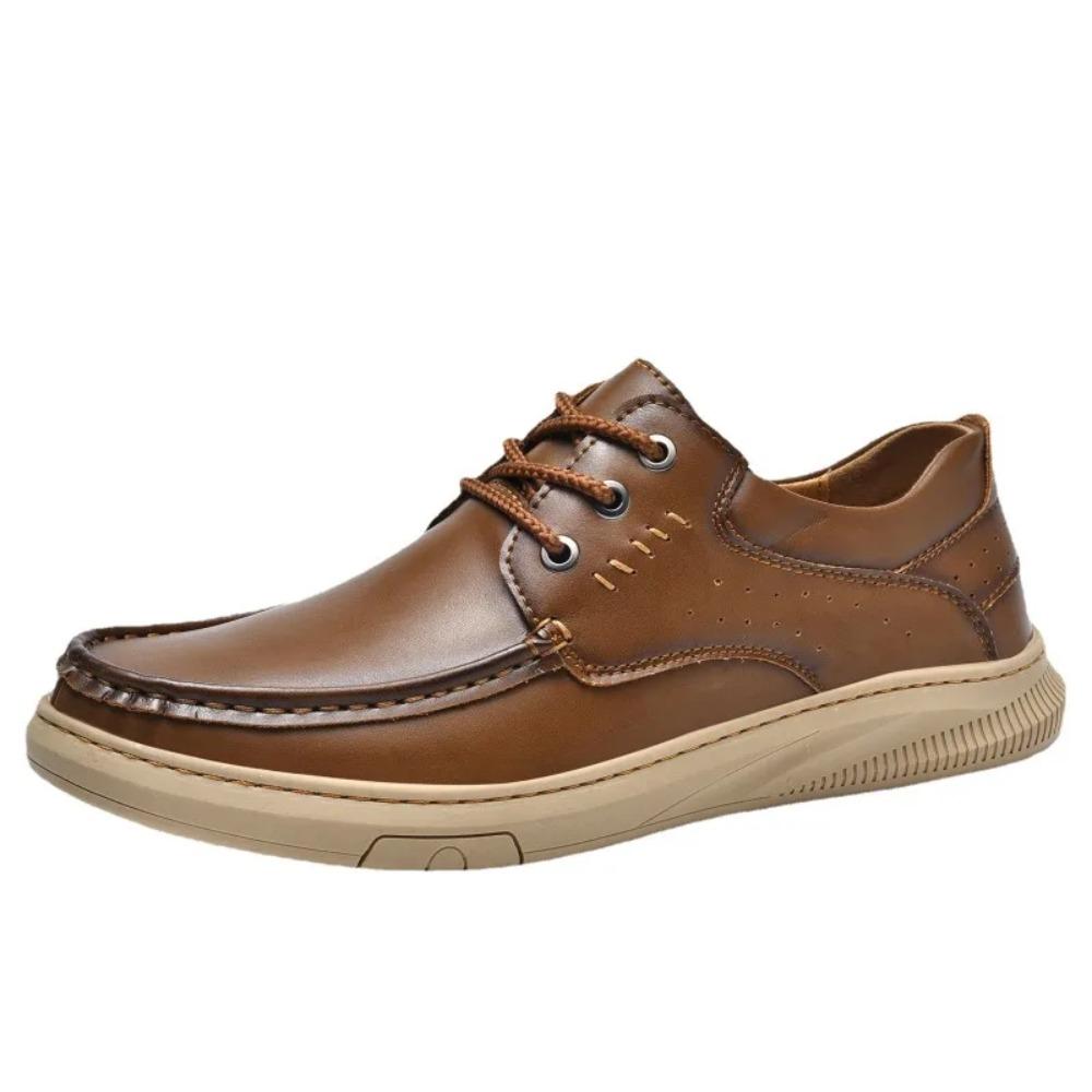 Pánské boty z pravé kůže, ležérní boty, business casual boty, pohodlná měkká podrážka, protiskluzové, odolné proti oleji, nazouvací boty pro volný čas a řízení