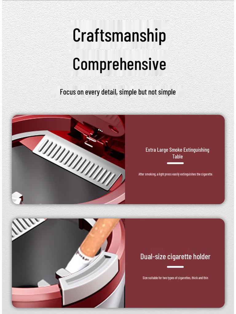 KNEWSTAR 001 Illuminated Car Ashtray for New Energy Vehicle - High-End Interior Accessory