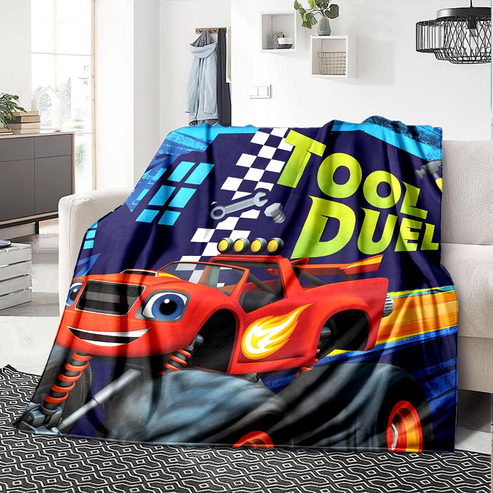 1pc Blaze and the Monster Machines Blanket, Gift, for Men and Women, Soft Blanket, Good for Sofa Bed Couch Travel, Lightweight Flannel Blanket