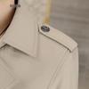 ROMON Men's Mid-Length Lapel Trench Coat