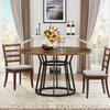 Tribesigns Round Dining Table for 4 People, Circle Dining Table with Metal Base, 120 Cm Round Kitchen Table for Living Room