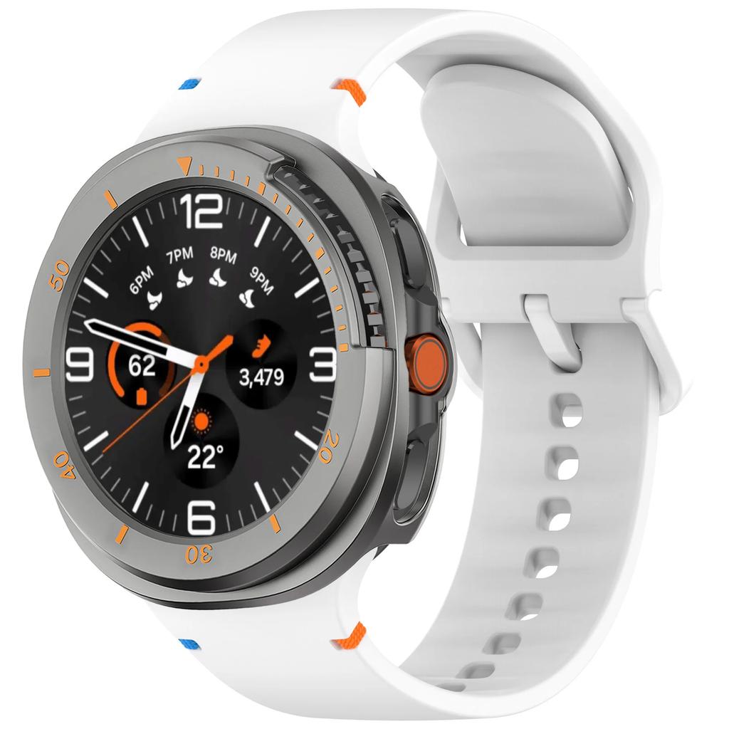 Silicone Band+Protective Case for Samsung Galaxy Watch 8 Classic 46mm Sport Strap Hard PC Bumper No Screen Film Watch Bracelet