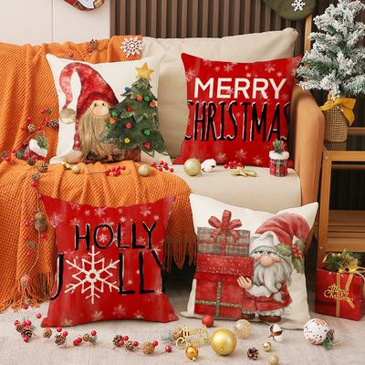 Neuer Weihnachts-Kissenbezug Wohnzimmer Sofa Feiertagsdekoration Zwerg-Druck Kissen Schlafzimmer Nachttischkissen