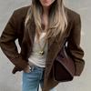 Women's Suede Casual Blazer - Autumn/Winter 2025 Hot Trend