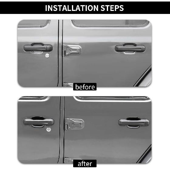 Hoolcar Exterior Door Handle Bowl Trims Outdoor Door Handle Insert Cover for 2018-2024 Jeep Wrangler JL JLU, Matte Black, 5PCs, Exterior Accessories