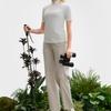 Fila Explorer Training Stand Collar Comfortable Short Sleeve T-Shirt Women Tops Snow-White A11W527114F-WT