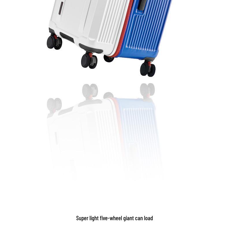 32-Inch Large Capacity Durable Leather Trolley Case with Combination Lock for Men & Women