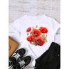 Style Flower Trend Clothing Graphic T-shirts Lady Short Sleeve T Shirt Women Print Female Fashion Clothes Casual Tee