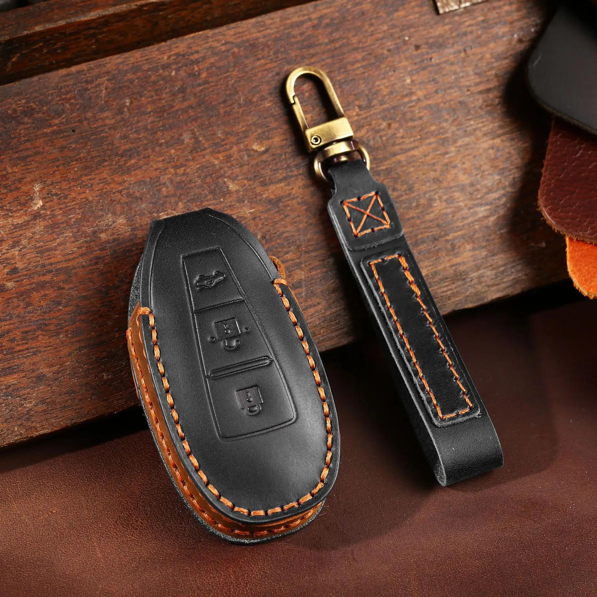 

For Suzuki Vitara Swift Ignis Kizashi SX4 Baleno Ertiga Samurai S-Cross Remote Leather Car Key Cover Keychain Holder Case Shell чорний
