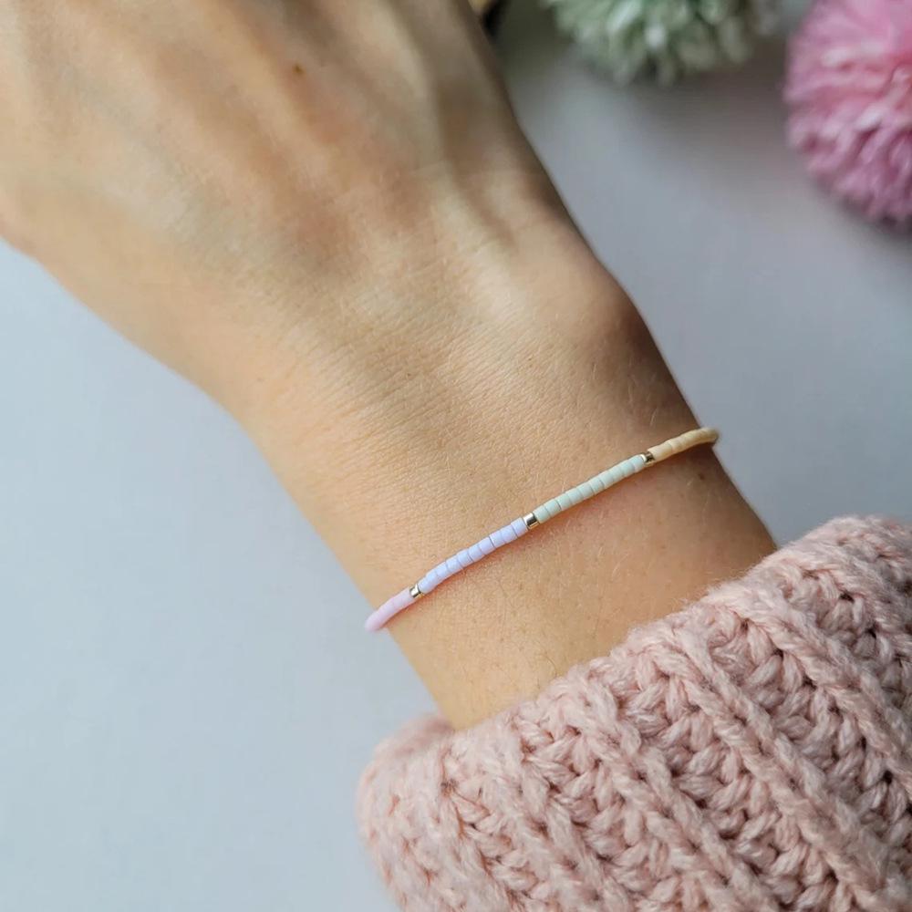 Handmade Color-Inspired Beaded Bracelet - Adjustable & Versatile for Daily Wear
