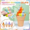 Silicone Ice Cream 3D Stress Relief Ball Toy, Metal Press-Type Ice Cream Machine