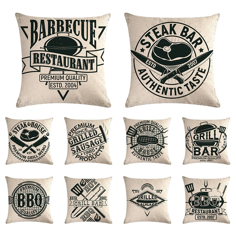 Kaufe Vintage Premium BBQ Grill Bar Home Decor Cushion Cover Style