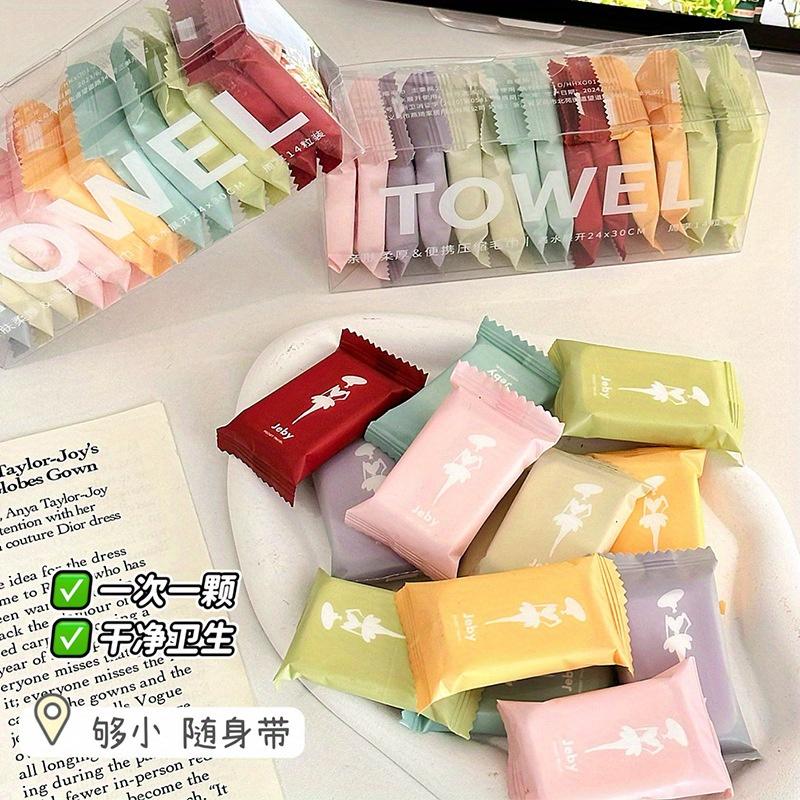 Portable Compressed Disposable Towels, Thickened Compressed Disposable Face Towels for Travel and Home Use
