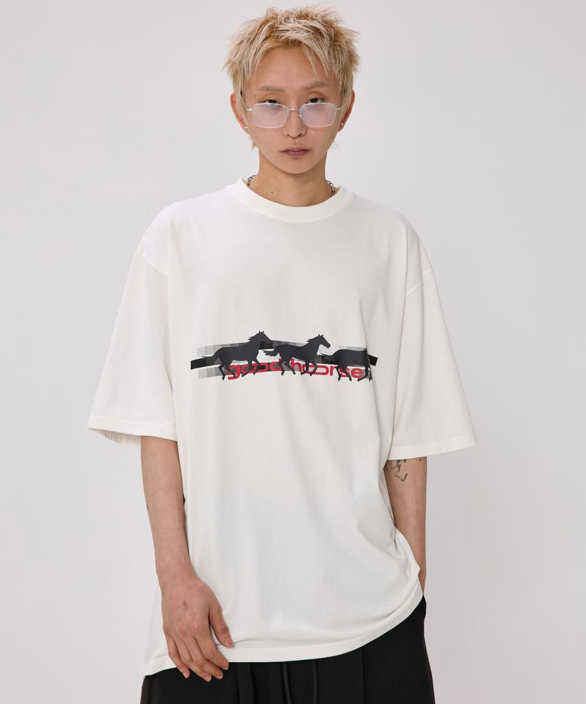 BOUNDARY Goodhorse Oversized Short Sleeve T-Shirt [Ivory]