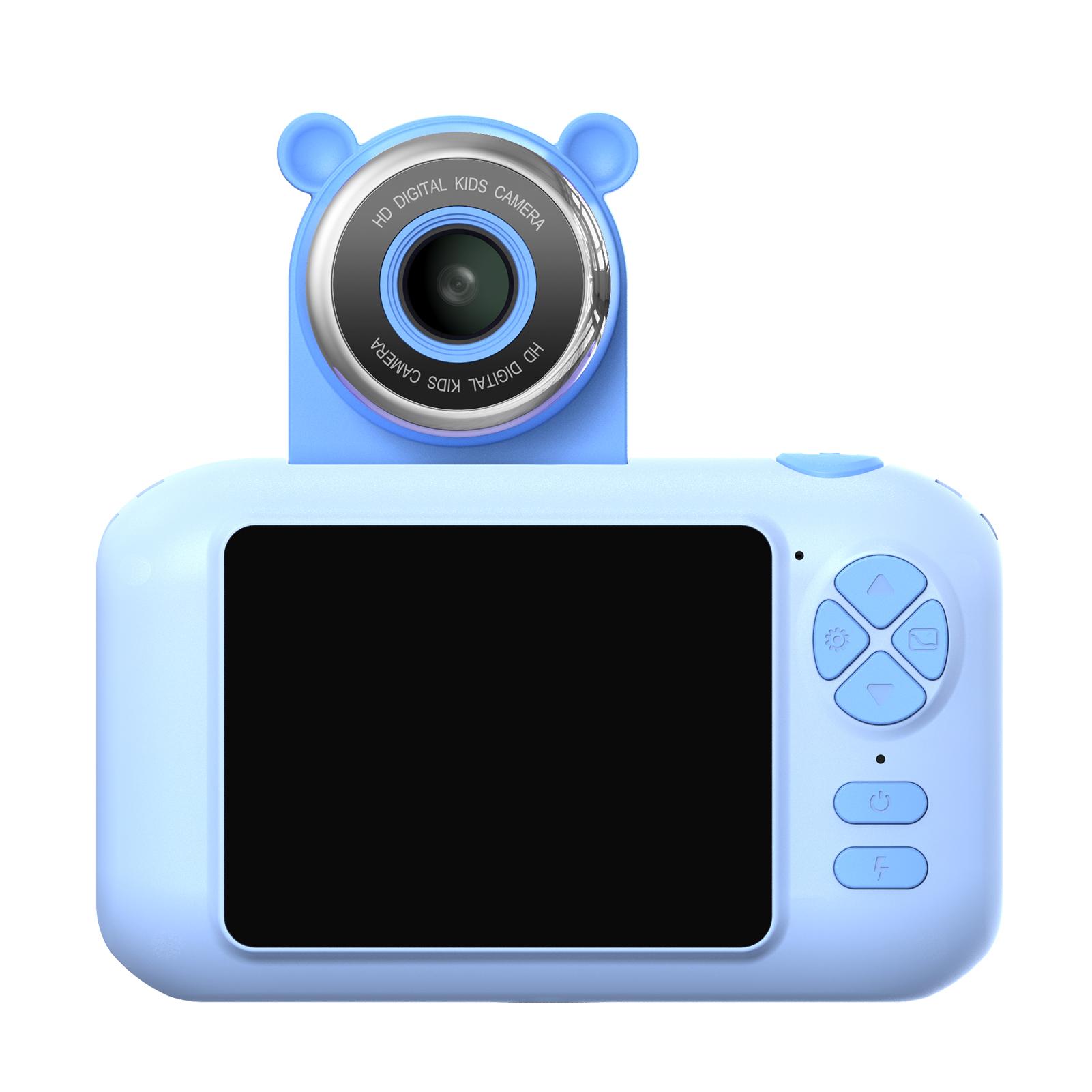 

Детская камера 1080P High-Clear студенческая камера с поворотным объективом на 180 градусов, экраном 2,4 дюйма, цифровая видеокамера чёрный