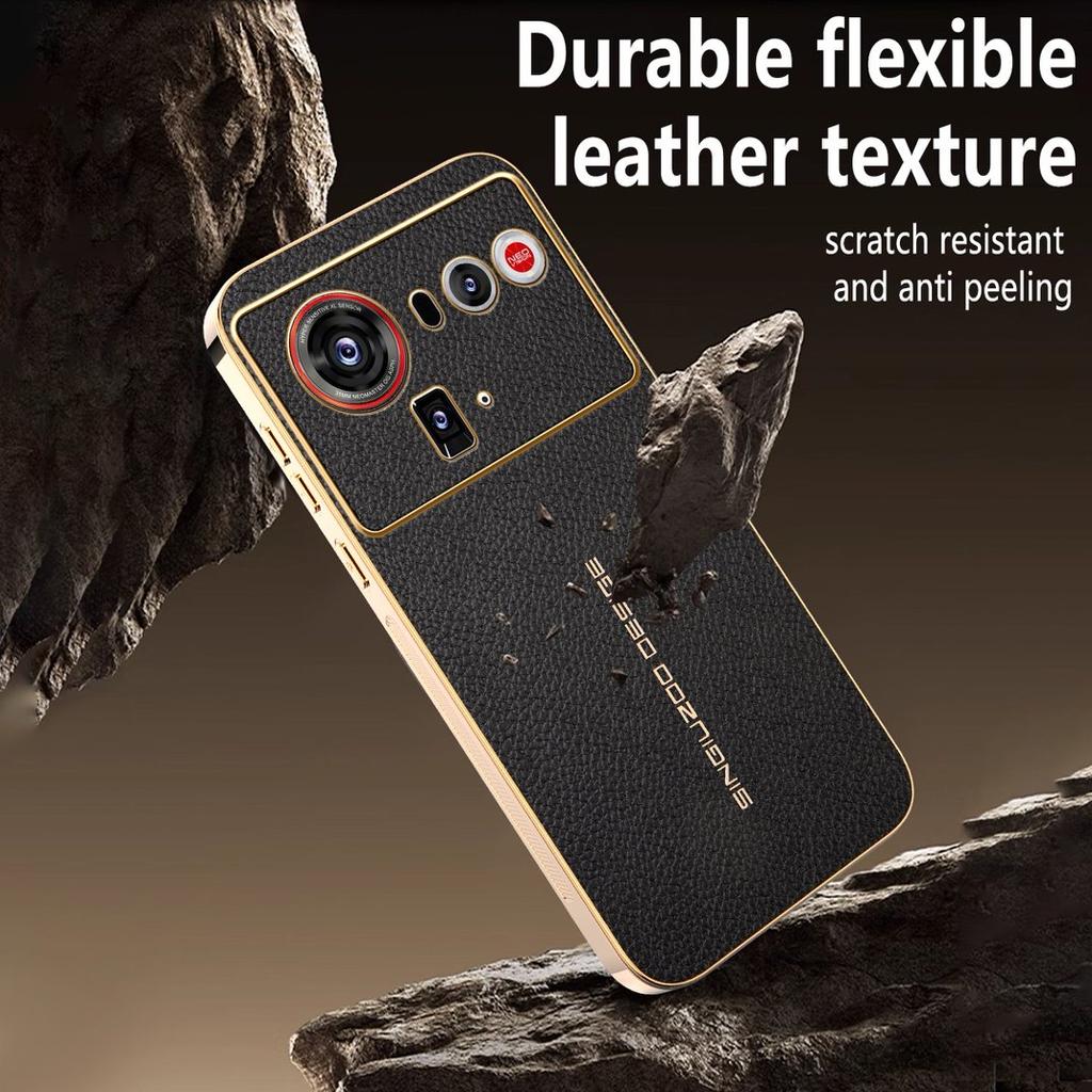 Luxury Plating Lychee Texture Magnetic Phone Case for ZTE Nubia Z60 Z80 Ultra 5G Shockproof Nonslip Bumper Mag-safe Back Cover