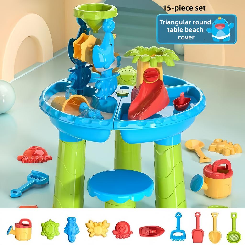Kinder Strandtisch Wasserfall Spieltisch Wasserpark Wasserbecken Sandtisch Innen Außen Multifunktionales Strandspielzeug