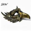 Comfortable Vision Mask Halloween Eagle Half Face Mask, Vintage Gold Distressed Masquerade Party Gothic Cosplay Props