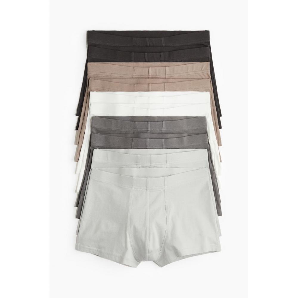 H M Cotton sHort Drawstring 10 Piece Set Brown Beige Grey