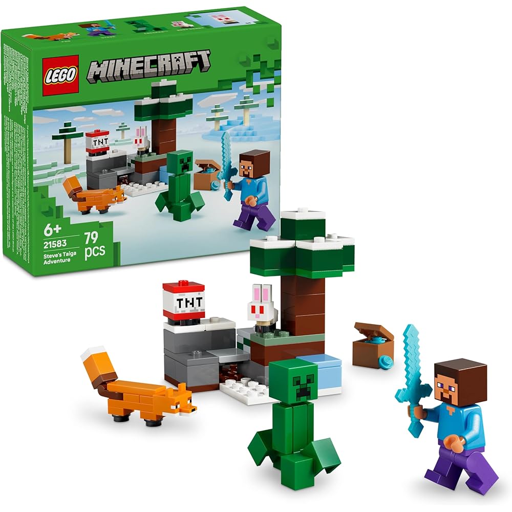 LEGO Minecraft Steve s Tiger Adventure Building Set Educational Toy for Kids Ages 6-9 21583