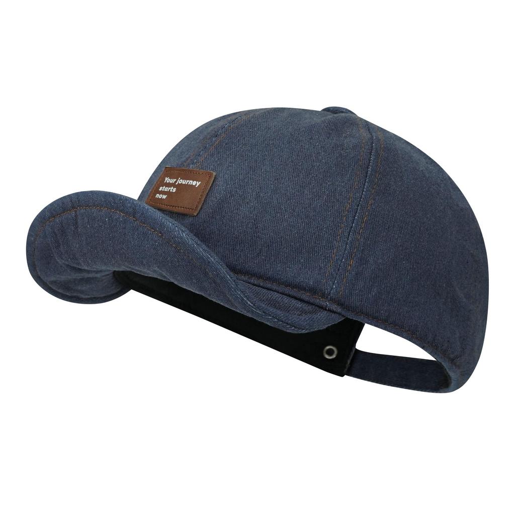 Clape Plus Size Denim Cap with Short Soft and Perfect for and Baseball Men's Brim, Adjustable, Outdoors, Fishing, (Blue, J-BSAD2516) [Used]