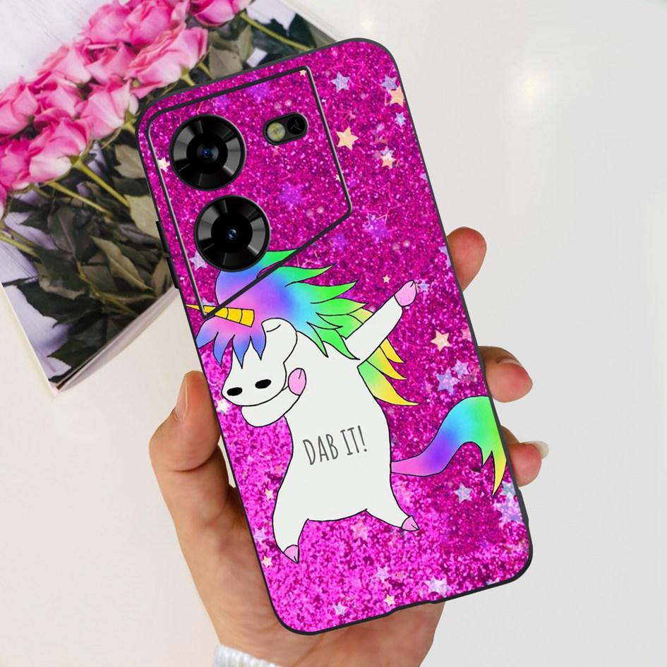 For Tecno Pova 5 2023 Case LH7n Fashion Butterly Flower Soft Silicone Phone Back Cover For Tecno Pova 5 4G Funda on Pova5 Bumper