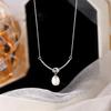PONYKISS Real  Sterling Silver Pearl Knot Choker Necklace for Fashion Women Classic Fine  Minimalist Accessories